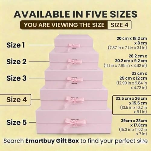 Boîte cadeau magnétique rose Emartbuy pour mariages et baptêmes raffinés