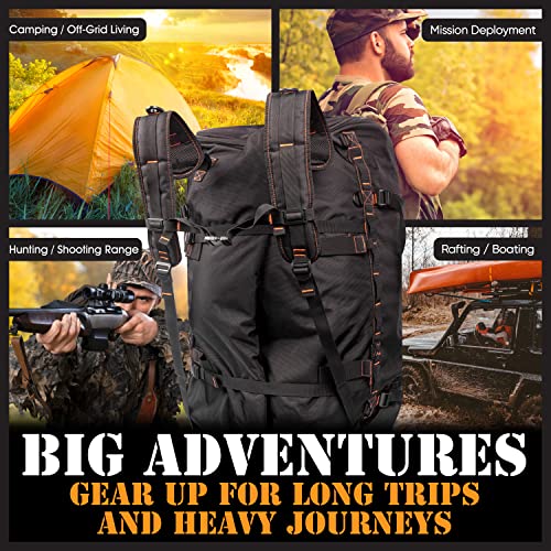Hbrequip Military Rucksack, Military Backpack And Army Duffle Bag 155L Bundle With Large Hunting Backpack For Bow And Rifle Hunting Accessories 155 L Both Waterproof Duffel Bag And Backpack #TOP4