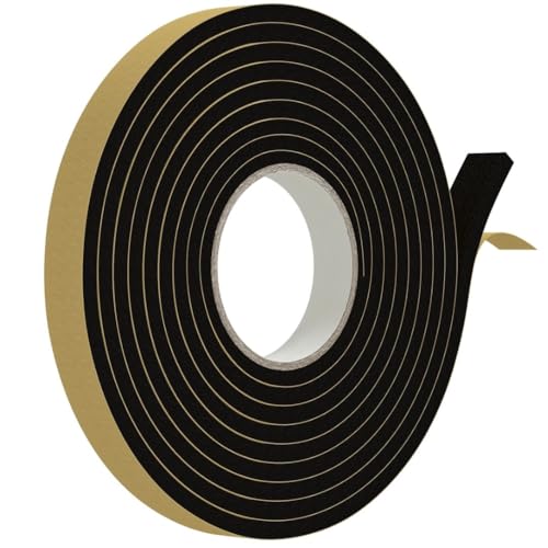 GTSE Foam Seal Tape 6mm x 10mm x 4m Adhesive Seal Tape Weather Strip Foam Seal for Windows and Doors Waterproof Tape Sealing Tape