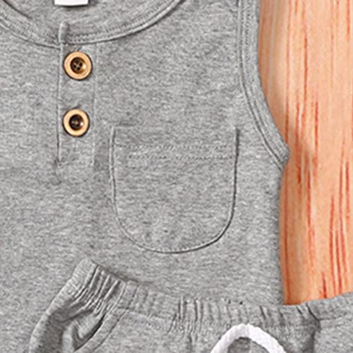 Conjuntos de roupas para meninos sem mangas sólidas colete e shorts verão infantil roupas infantis t