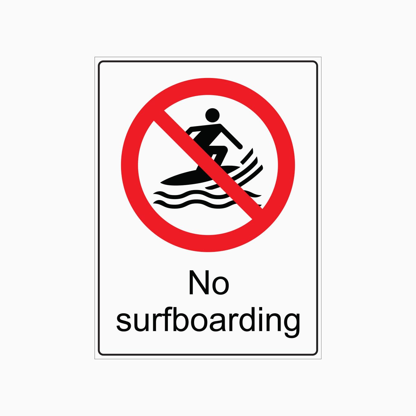 NO SURFBOARDING Sign Prohibition Metal Tin Sign 12x8 inch for Industrial & Commercial Series