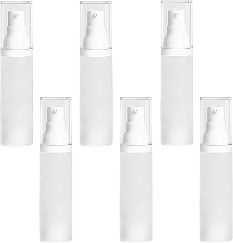 Miniatura 8 de 6 botellas vacías de espray de niebla fina de 1.0 fl oz1 oz esmeriladas transparentes sin aire, botellas de spray de bomba cosmética recargables de