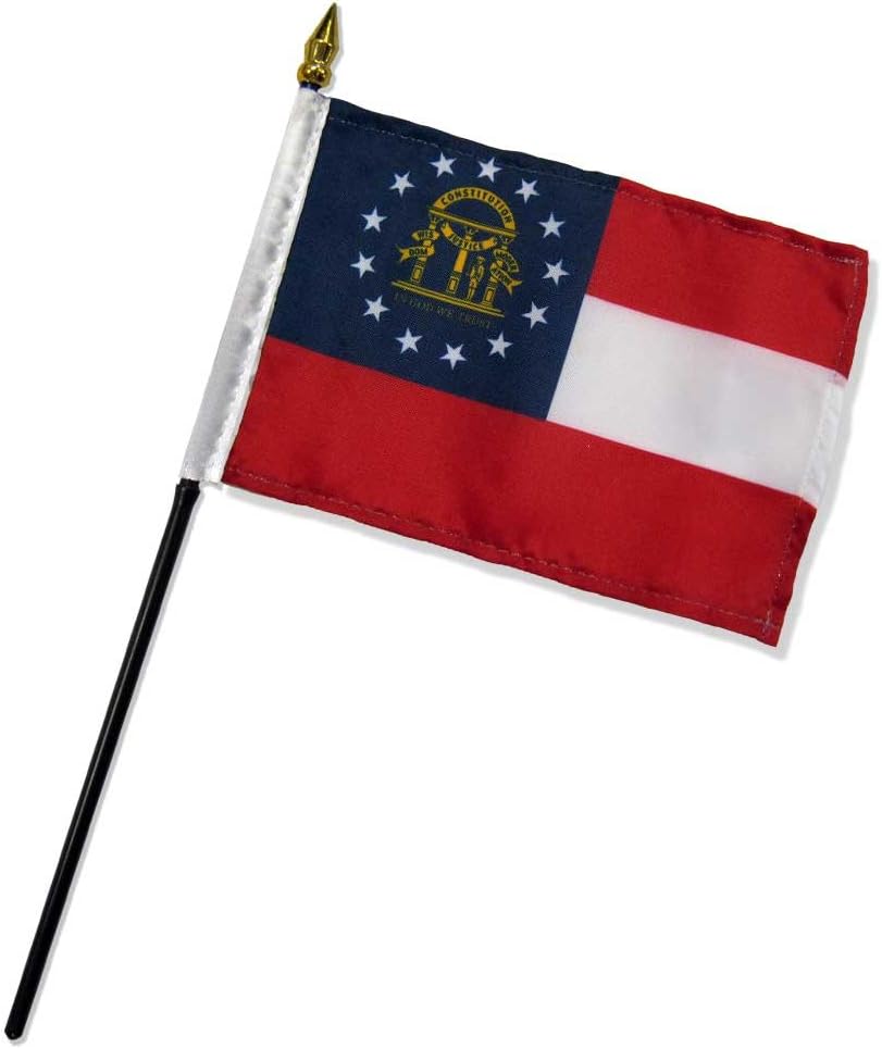 Quality Standard Flags One Dozen Georgia Stick Flag, 4 by 6"