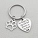 IDLAN Pet Memorial Gift No Longer by My Side But Forever in My Heart Stainless Steel Paw Prints Keychain Pet Sympathy Gift