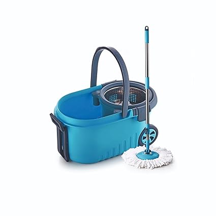 Sparkmate By Crystal Sterling Spin Mop with Detachable Wringer, Steel Wringer, 360 Degree Microfiber Mop