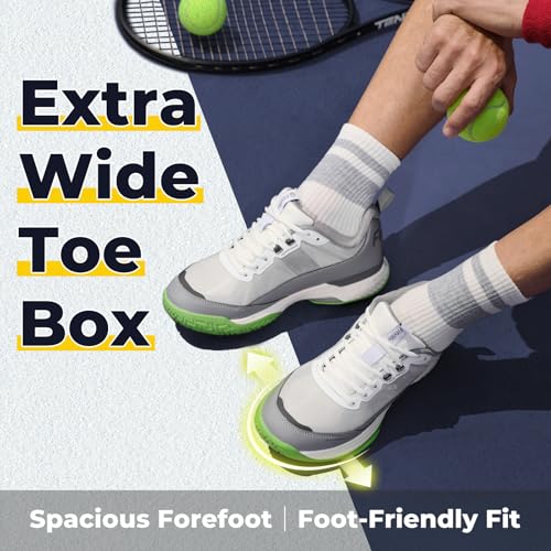 FitVille Wide Tennis Shoes for Men Pickleball Shoes Lightweight Breathable All Court Athletic Shoes with Arch Support & Wide Toe Box2