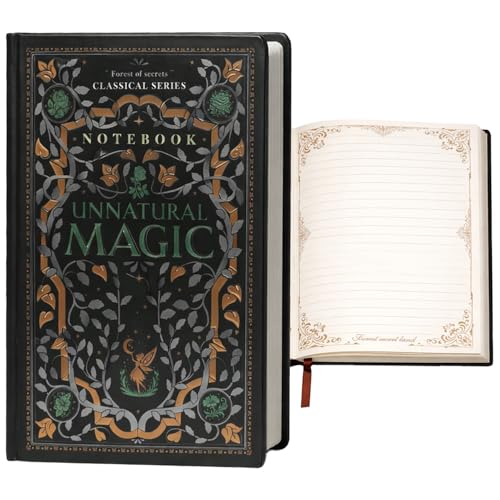 Image of FunBlast Aesthetic Notebook Diary - A5 Ruled Pages, Hardcover Writing Notebook, Vintage Style Journal, Gift for Men & Women, Personal Writing Diary for Travel (No of Sheets- 112 & 224 Pages) (Magic)