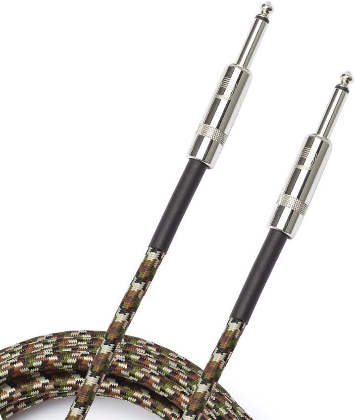 D'Addario Guitar Cable - Guitar Lead - Instrument Cable - Guitar Accessories - Braided Cable - 10 Feet/3.05 Meters - Camouflage - 1 Pack : Musical Instruments