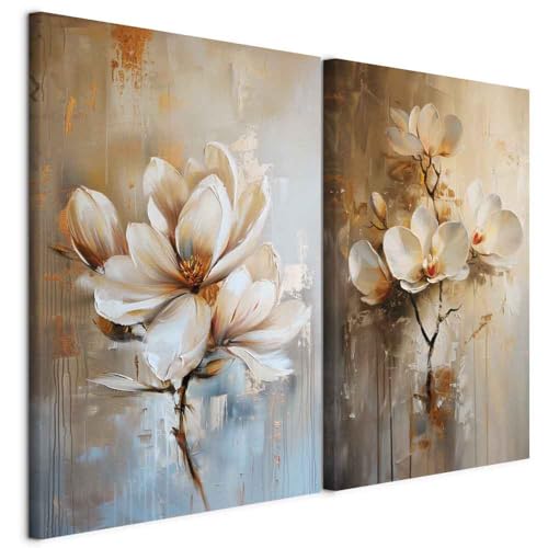 murando - Set De 2 Cuadros Collage Estilo De Pintura Elegante 80x60 Cm Cada Una De Las Dimensiones De 40x60 Cm - Conjunto De 2 - Cuadro Lienzo Habitacion Matrimonio - Bodegón - b-H-10194-b-a