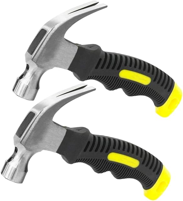 SZHTFX 2 x Stubby Claw Hammer 8oz Mini Claw Hammer Small Stubby Hammers Tool