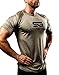 Satire Gym - Camiseta Ajustada Fitness Hombres/Ropa Deportiva de Secado rápido Hombre - Apta como Camiseta de Culturismo y Camiseta de Gimnasio Entrenamientos (Color Caqui Moteado, L)