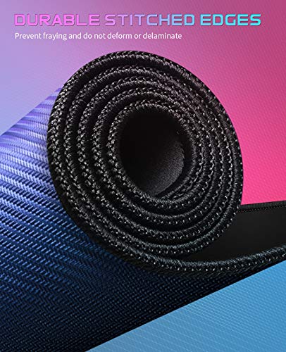 Gaming Mouse Pad UtechSmart Extended Large Mousepad with Superior Micro-Weave Cloth , Waterproof Keyboard Pad with Stitched Edges, Non-Slip Base, 31.5 x 15.7 inch, XXL, Black