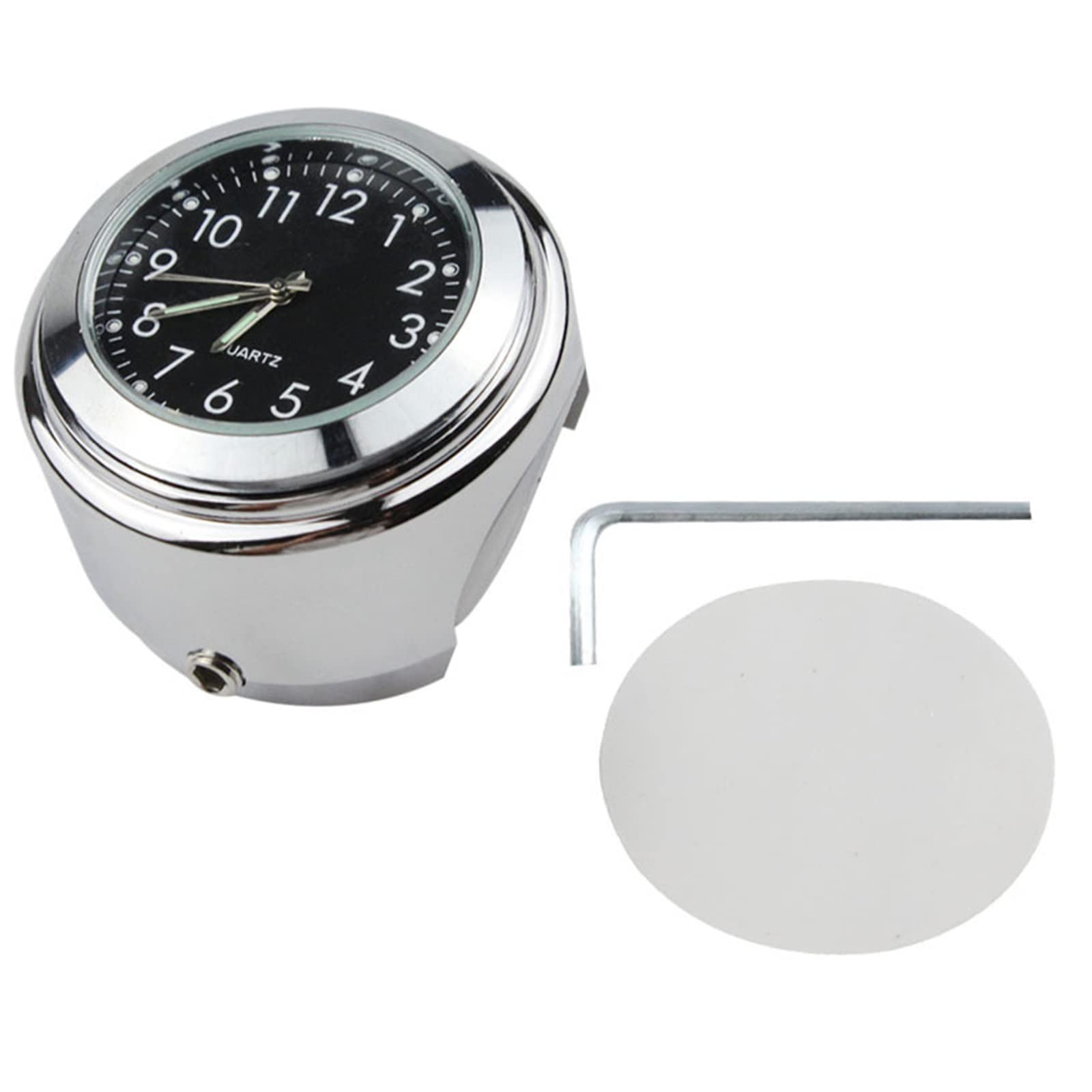 Hsioluted 22mm 25mm Waterproof Motorbike Handlebar Clock Temp Thermometer Handlebar Clock Watch Suitable For-Harley Motorbike Watch Time Table Motoycle