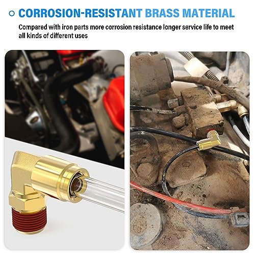 Image of TAILONZ PNEUMATIC 5PCS 1 /4 inch Tube OD x 1 /8 inch NPT Thread DOT Elbow Out Pipe Air Fittings, Push to Connect Fittings Air Brake Pipe Fittings for Cars, Trucks, Air Brake Systems, Etc.
