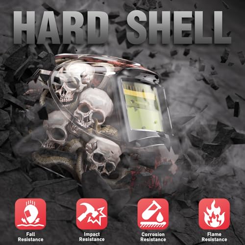 Image of YESWELDER Auto Darkening Welding Helmet, Blue Light Blocking, 1 /1 /1 /1 True Color Solar Powered Welding Hood with 2 Arc Sensors, Wide Shade 3.5 /9-14 Welder Mask for TIG MIG ARC and Grind