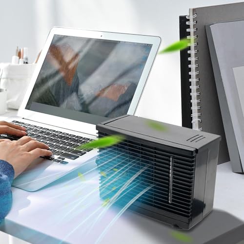 Auto- Ventilator, tragbarer Auto- Ventilator, quadratisch, schwarz, 12 V, mit Wassertank, Kühleinheit aus hochwertigem ABS- Kunststoff-3