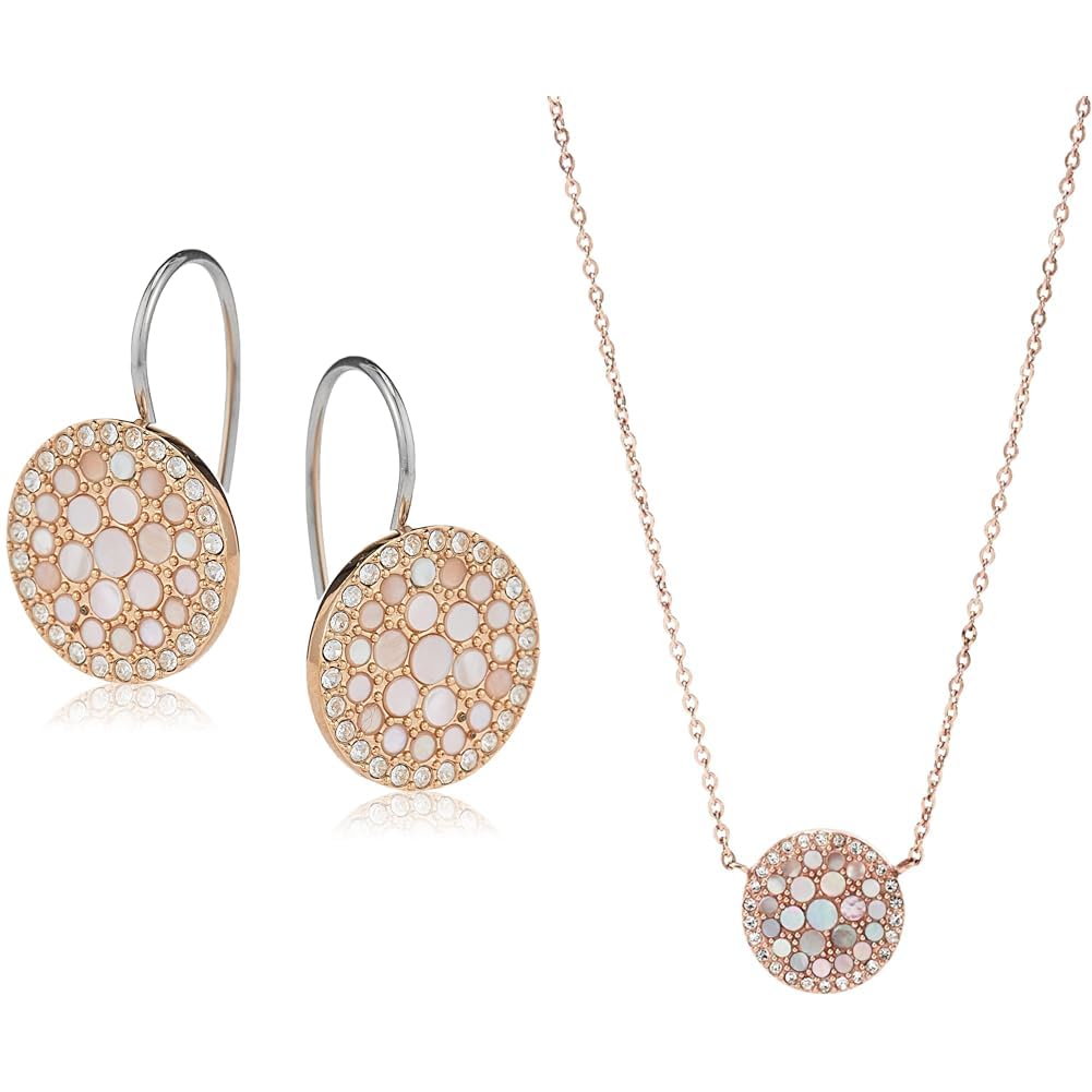 Fossil Ohrringe Für Frauen, 1,27 Cm Rose Gold Edelstahl-Ohrringe, JF01737791
