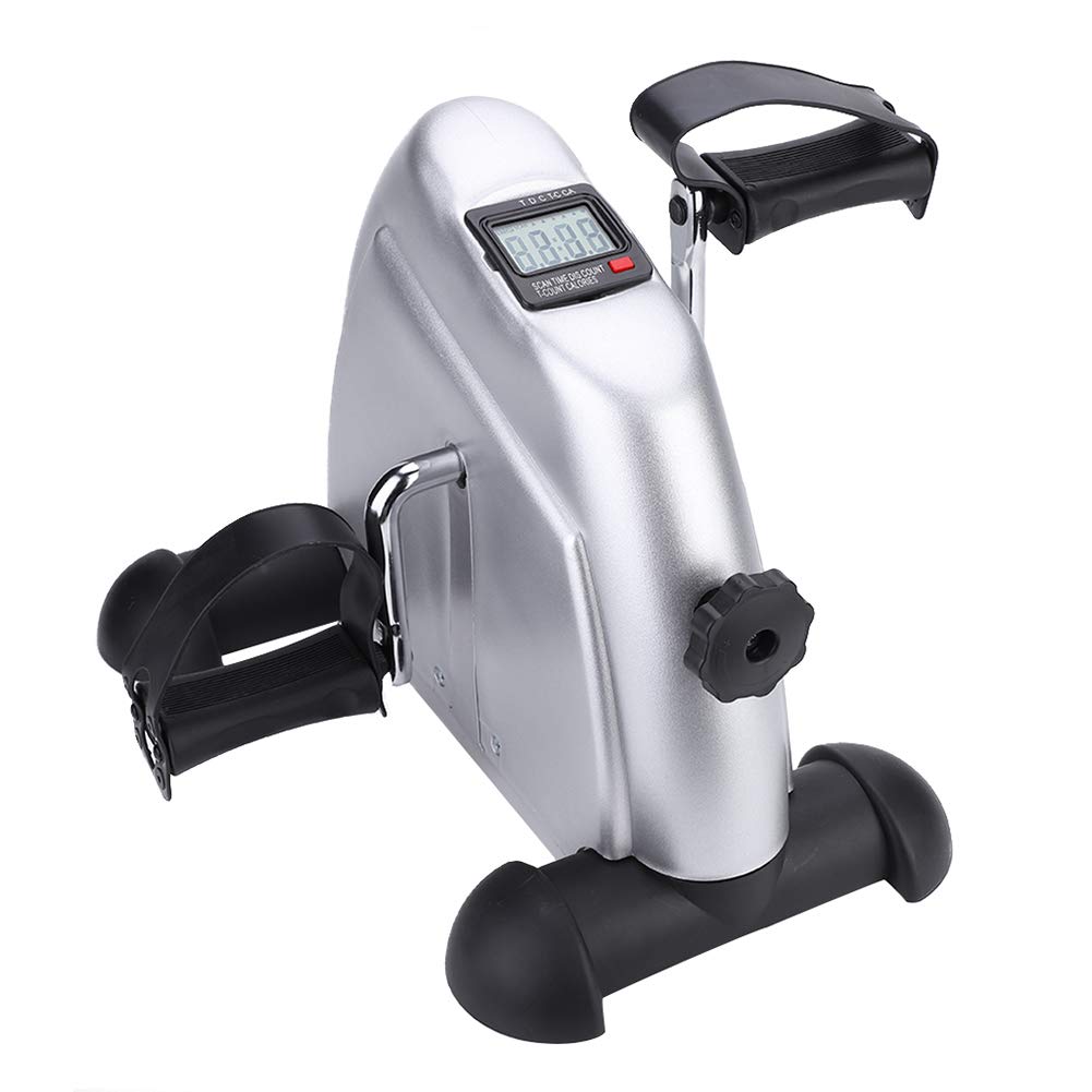 Mini Ejercitador Portátil con Monitor Digital Pedal Estacionario para Manos y Pies Entrenamiento Cardiopulmonar Rehabilitación Fisica