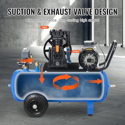 VEVOR Pompkop voor luchtcompressor, 3 pk, 5,8 CFM bij 90 psi, 2-cilinder luchtcompressor pompkop met een druk van max. 116 psi, pompkop debiet 164 l/min - Afbeelding 6