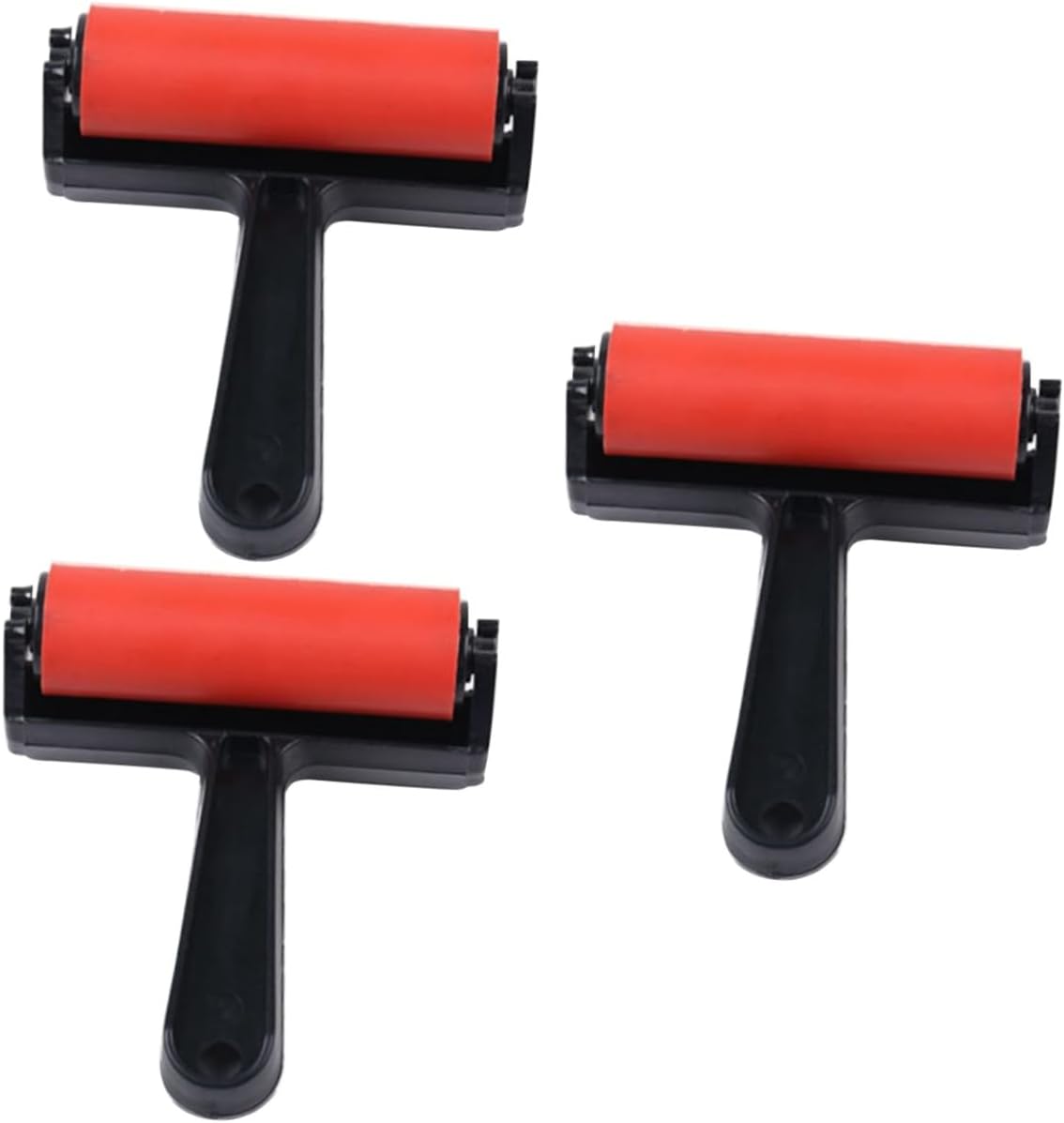 STOBOK 3pcs Professional Painting Roller Glue Roller Ink Block Stamping Brayers Plastic Frame Power Paint Tool