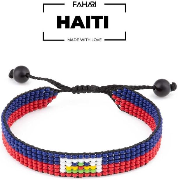 Flag Bracelet | Adjustable Handmade Flag Bracelet Beaded and Boho Style Rope Bracelet - Image 3