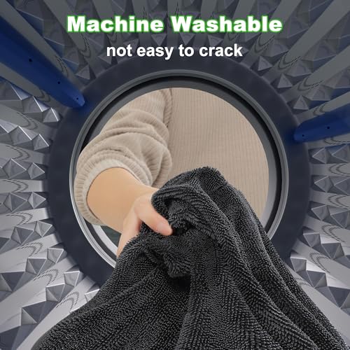Image of JOYMOOP Microfiber Towels for Cars, 2 Pack 63 inch x 29.5 inch Car Drying Towel, Dark Gray Reusable Car Towel, Quick Drying Car Microfiber Cleaning Cloth for RVs, SUVs, Trucks
