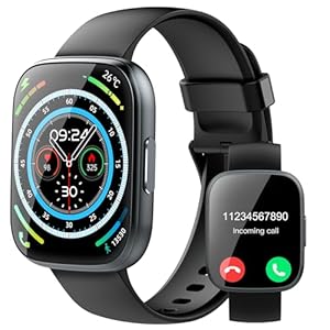 Smartwatch for Men Women(Answer/Make Calls), 1.95″ HD Touch Screen Fitness Watch with Sleep Monitor, 110+ Sports Modes, IP68 Activity Trackers Compatible with Android iOS, Black
