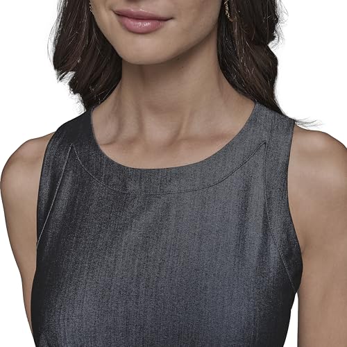 Image of Karl Lagerfeld Women's Sleeveless Jewel Neck Belted A-line Midi Dress