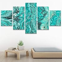 SIGNWIN 5 Panel Canvas Wall Art Modern Art Abstract Fluids for Home Decorations Ready to Hang - 60