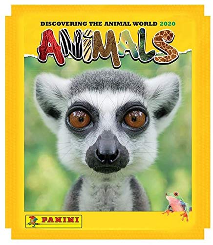Panini 5 paquetes de pegatinas de colección de pegatinas de animales (5 paquetes sellados)