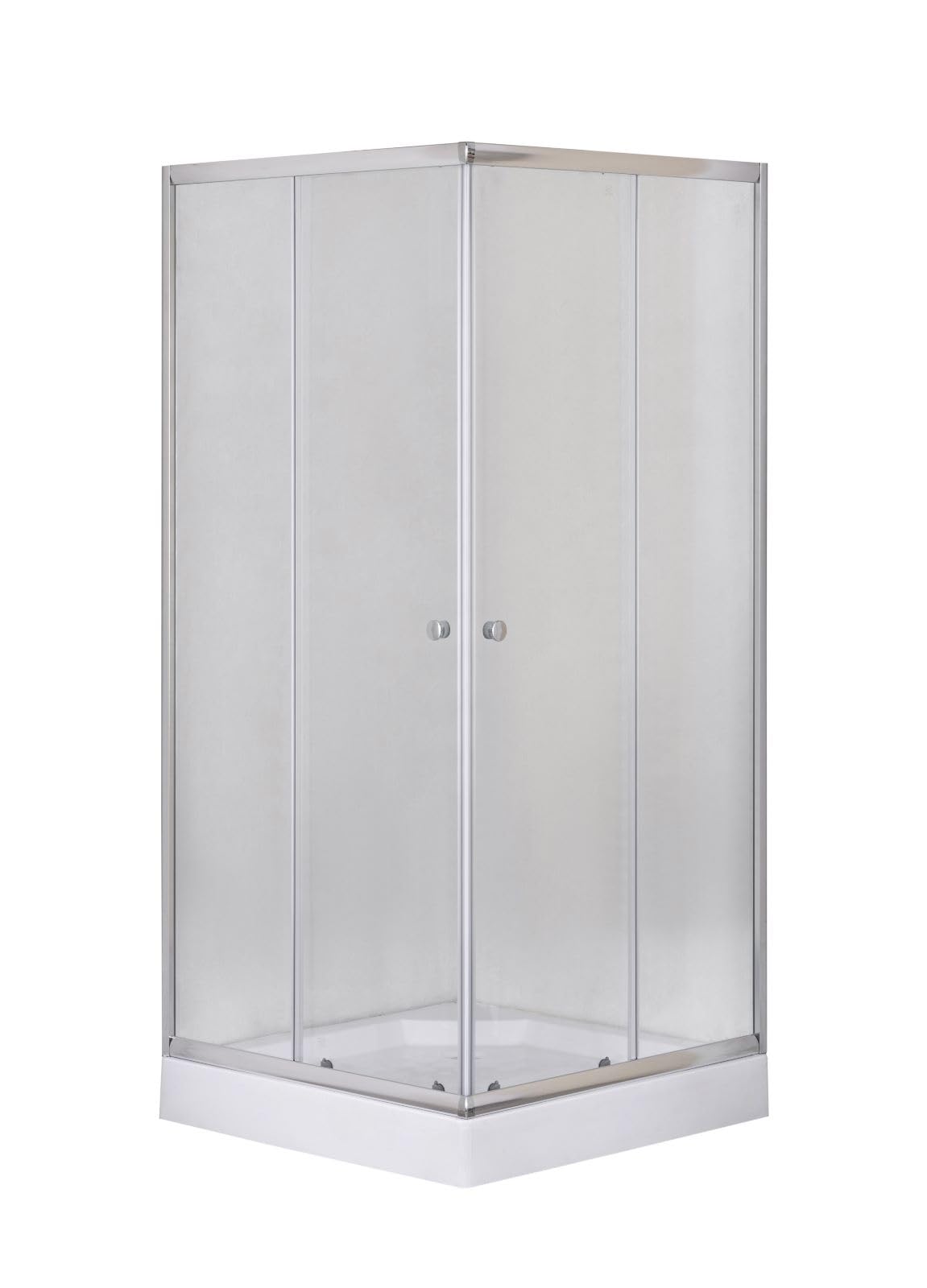 VBChome Cabine De Douche 80 X 80 Cm - Noir - 190 Cm - 5 Mm - Entrée D'angle - Carré - Porte Coulissante - Verre De Sécurité Transparent
