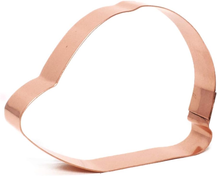 The Fussy Pup Hard Hat Copper Cookie Cutter - Construction Zone Safety Gear Shape, Handmade In USA