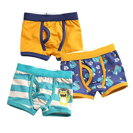JN&LULU Conjunto de cueca boxer infantil de algodão para meninos, Dino, pacote com 3, 18-24 Meses