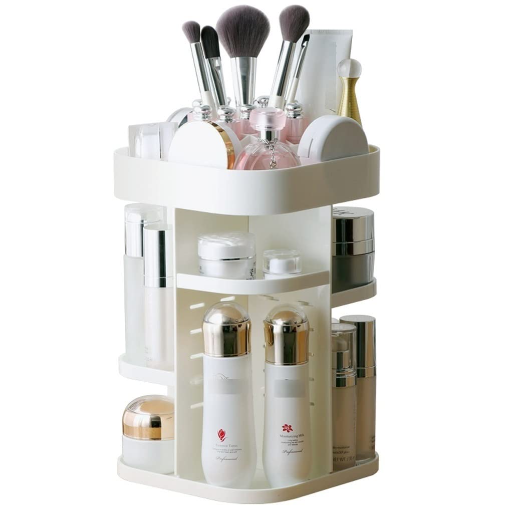 Espositore girevole a 360 gradi, adatto per gioielli, pennelli da trucco, rossetto, prodotti per la cura della pelle, profumi, organizer