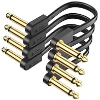 [Gold-Plated Connectors] The guitar pedal patch cables 15cm use gold-plated 1/4 connectors that resist oxidation and suppress insertion noise. Perfect for keeping your pedalboard patch cables noise-free and reliable during everyday use. [Smallest Plu...