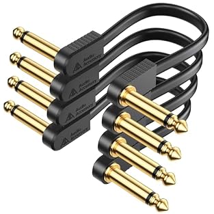 [Gold-Plated Connectors] The guitar pedal patch cables 15cm use gold-plated 1/4 connectors that resist oxidation and suppress insertion noise. Perfect for keeping your pedalboard patch cables noise-free and reliable during everyday use. [Smallest Plu...