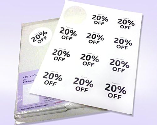 NextDayLabels 2.5 Inch Round Circle Stickers White Blank Labels for Laser Inkjet Printer - 12 Per Sheet Self-Adhesive Product Packaging Logo Made in USA - 600 Labels - Image 3