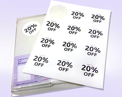 Laser/Ink Jet White Labels (2-1/2" Round - 12 Per Page | 600 Labels) #TOP2