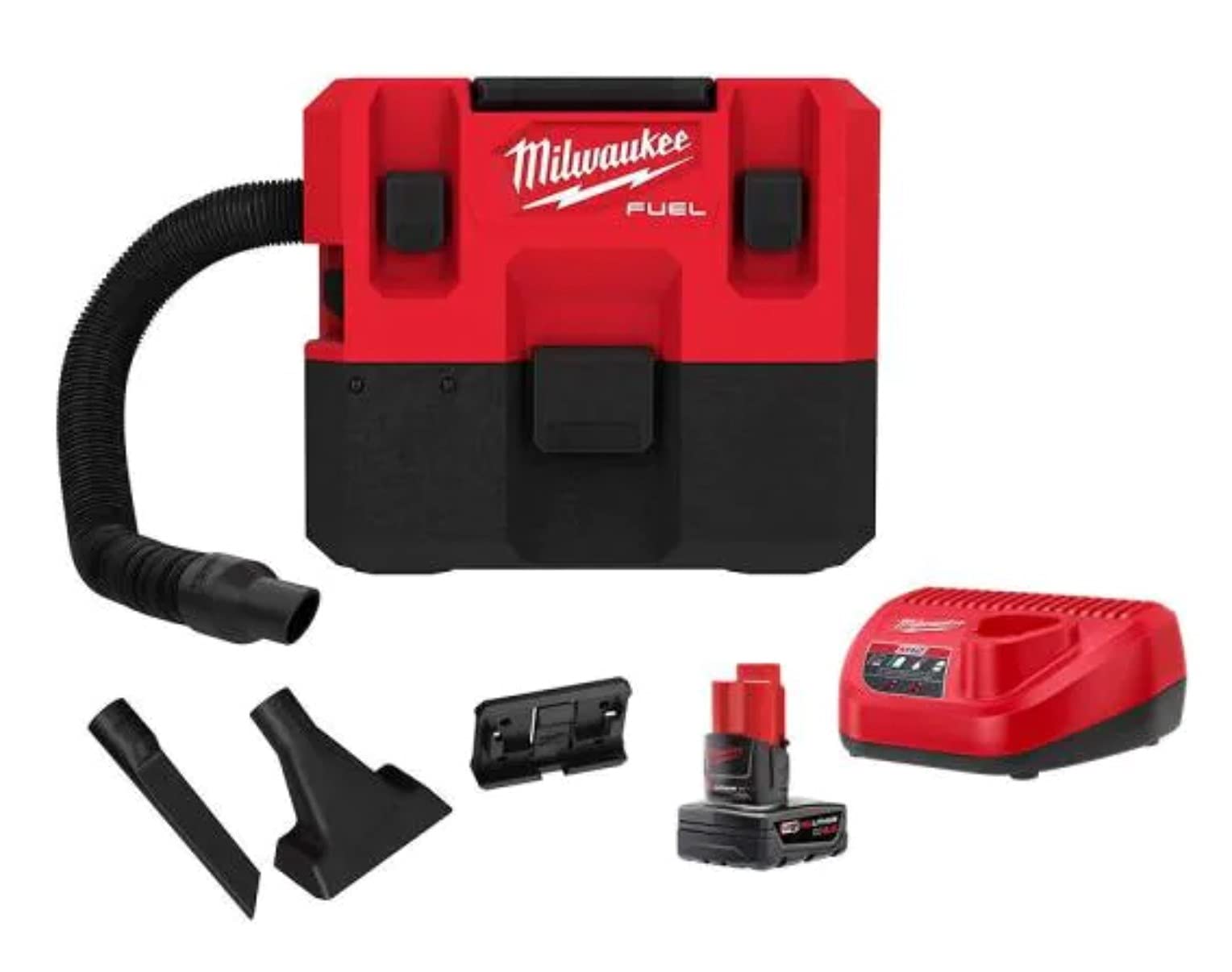MilwaukeeTool 0960-21 12-Volt 1.6 Gal. Lithium-Ion Cordless WetDry Vacuum Kit with 6.0 Ah Battery an
