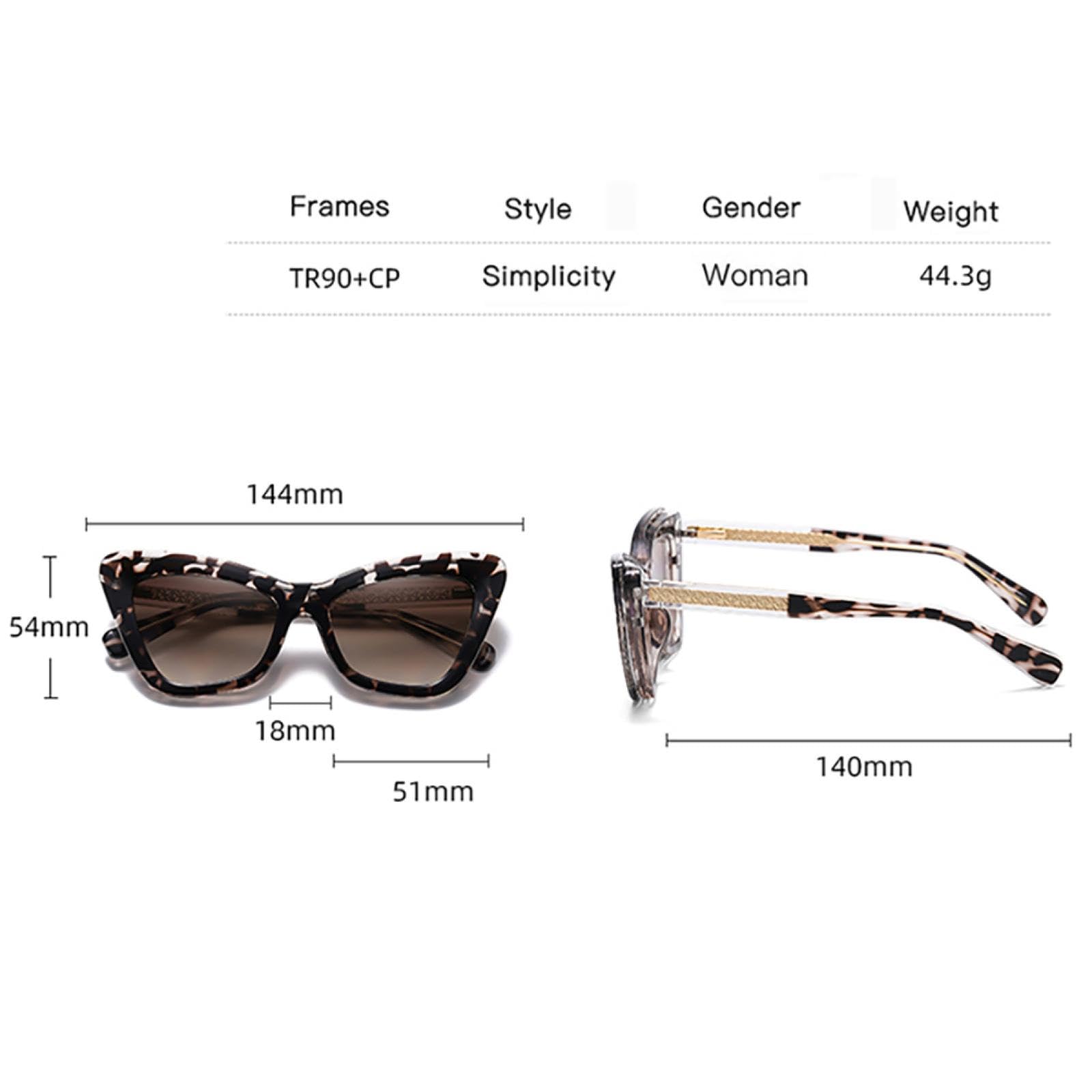 Gafas polarizadas para mujer con clip magnético, montura de acetato, gafas de moda para mujer