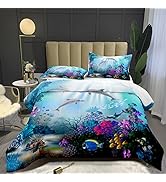 Bodhi Dolphin Comforter Set Queen Size Ocean Animal Bedding for Children Teens Boys Kids Bedding ...