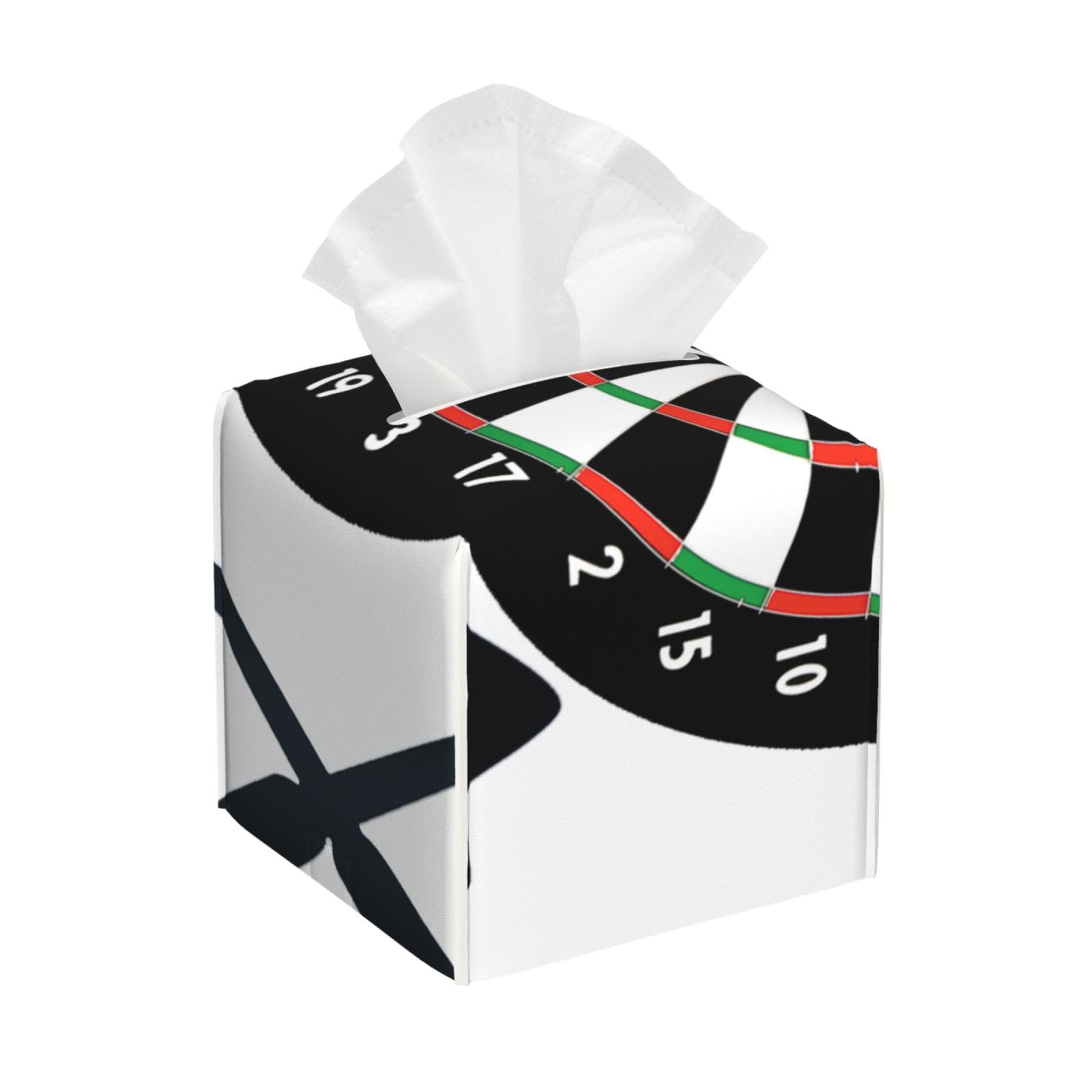 Darts Square PVC Tissue Box Cover Modern Decorative Holder for Bathroom Vanity