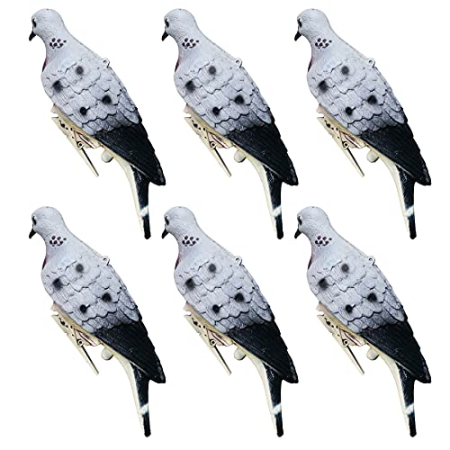GUGULUZA Half-Dozen Realistic Dove Decoys Pigeons Decoy for Hunting Garden Decorative(Pack of 6)