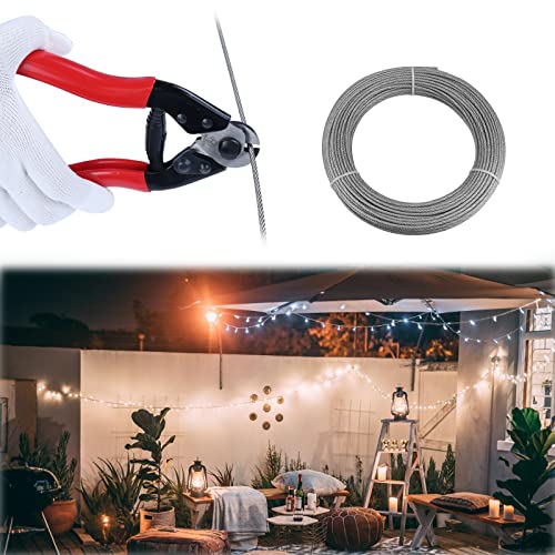 Muzata 165Feet Wire Rope Crystal Vinyl Coated 3/32Inch Thru 1/8Inch Wr09 And Cable Cutter Cr12 #TOP5