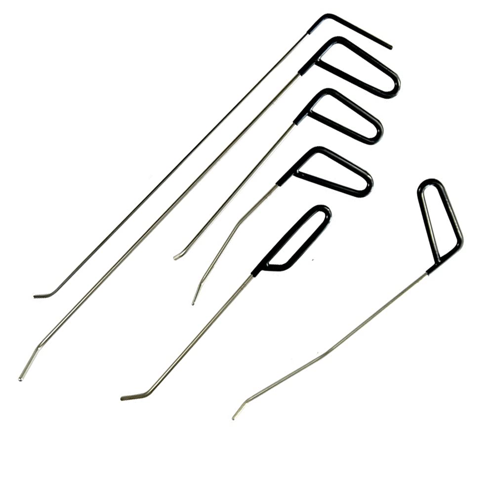 6PCS PDR Rod Tool Kit - Perfect For Door Dings Hail Repair And Dent Removal PDR Hook - Dent Repair Tool Set