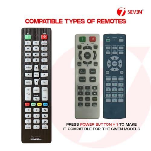 Image of 7SEVEN Compatible for Benq Projector Remote Control for All Models ms524 gv1 d4ca dc4 Full HD mh550 ms506p and Pair Universal Benq Remote in One Step with Projector