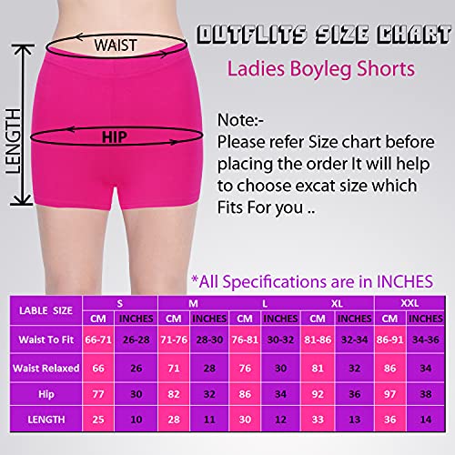 Buy OUTFLITS Ladies Slim Fit Boy Leg Panties or Women's Viscose Lycra Boy Leg Shorts (Beige