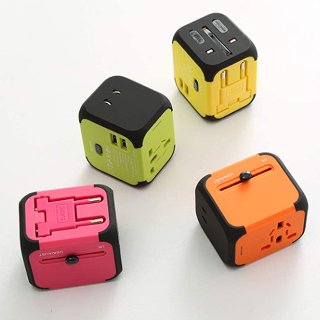 Weltweiter Reiseadapter mit 2 USB-Anschlüssen für USA UK AUS Europa Asien Handy Laptop World International Travel Power Adapter
