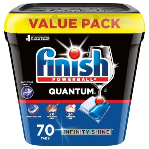 Finish Quantum Infinity Shine - 70 Count - Dishwasher Detergent - Powerball - Our Best Ever Clean and Shine - Dishwashing Tablets - Dish Tabs (Packaging May Vary)