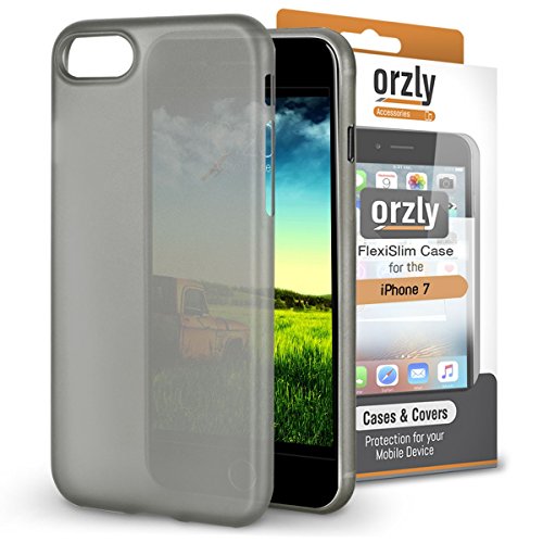 Orzly Slim, iPhone 8 Case Cover SkinULTRA Slim [0.28mm] Surface Protective Skin for iPhone 7 2016 / iPhone 8 2017 [Wireless Charging Friendly Case] - in Smokey Slate